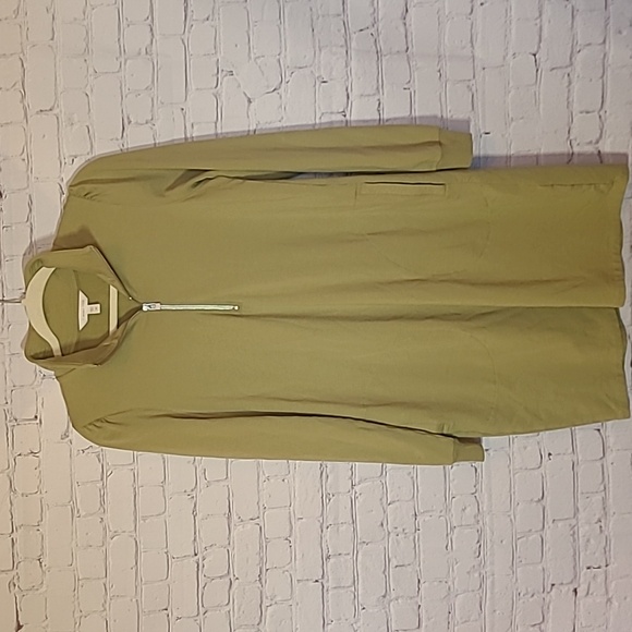 Garnet Hill Sage Green 1/4 Zip French Terry Comfort Dress XS Pockets - Picture 1 of 7